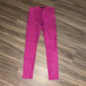 Hudson Midrise Nico Super Skinny Ankle magenta shine purple pink Jeans size 26